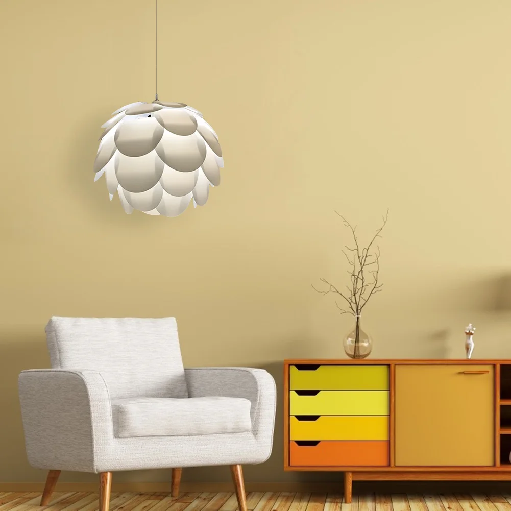 โคมไฟลายดอกบัวสไตล์นอร์ดิกโคมไฟป้องกันโป๊ะตกแต่งที่สร้างสรรค์ฝาครอบไฟสำหรับตกแต่งห้องครัวห้องนอน