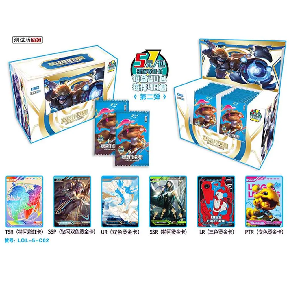 

League of Legends Cards Anime Figure Hobby Hero Fighting Game Card Deluxe Edition Collection Display Gift Classic Toys for Boys