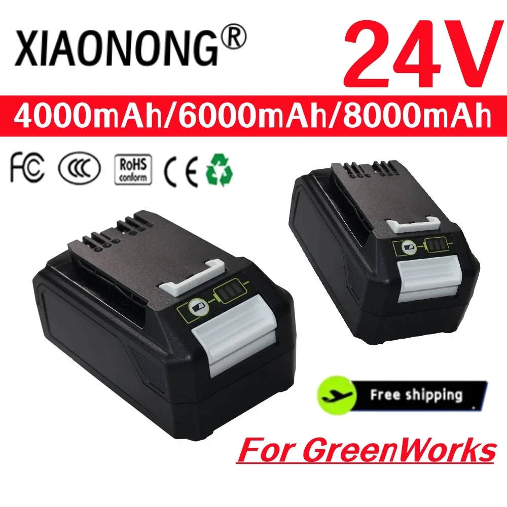 

100% Brand New Li-ion Rechargeable Battery Replacement 24V 4.0/6.0/8.0Ah For Greenworks Power Tools