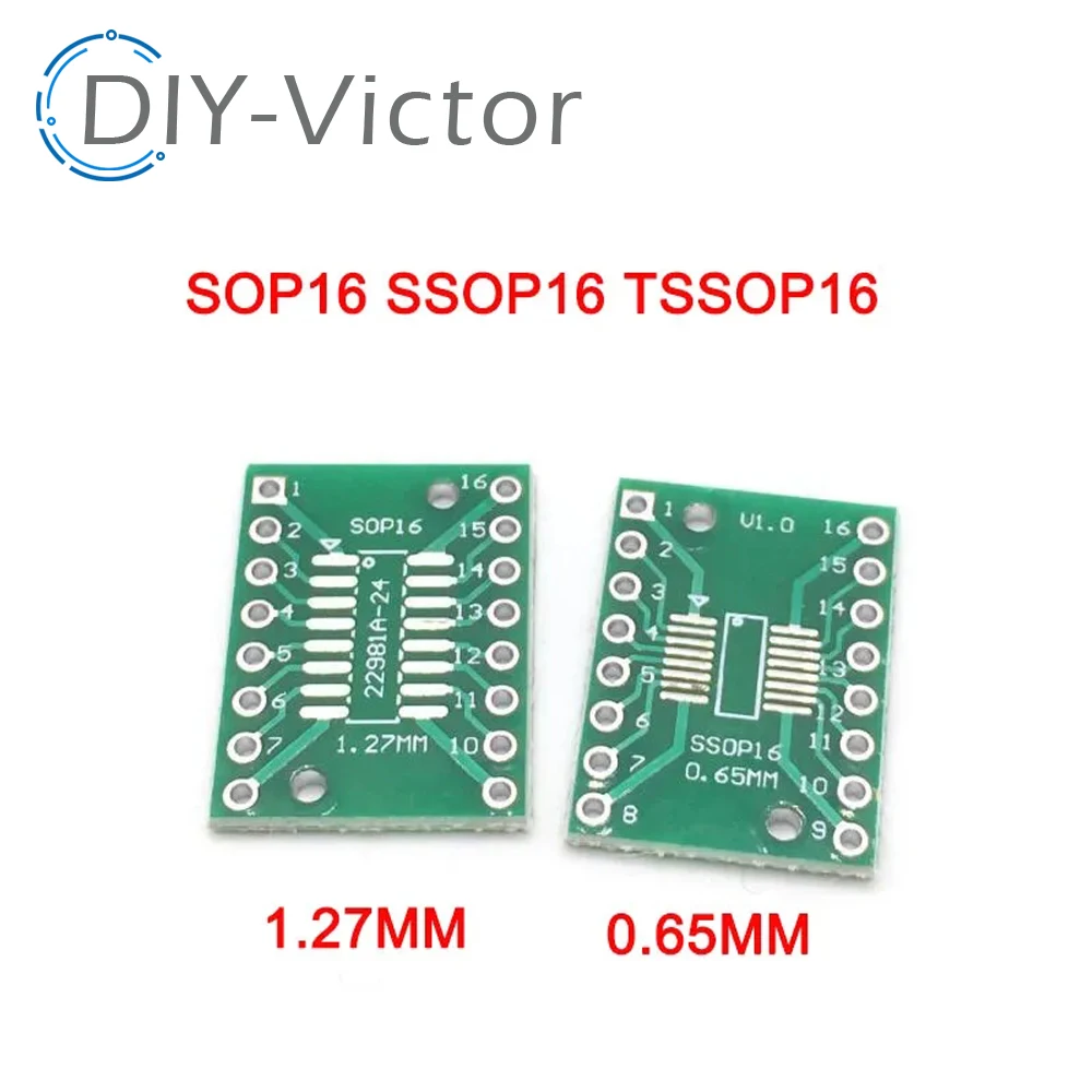 10pcs SOP16 SSOP16 TSSOP16 to DIP16 Pinboard SMD To DIP Adapter 0.65mm/1.27mm to 2.54mm DIP Pin Pitch PCB Board Converter Socket