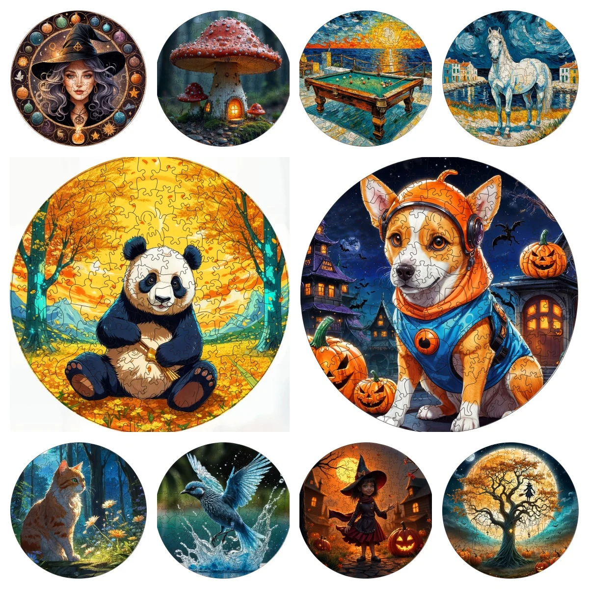 Dog Panda Tree Mushroom Animal Wooden Puzzles Montessori Games Boy 3d Wooden Puzzle Adults Christmas Board Games For The Whole