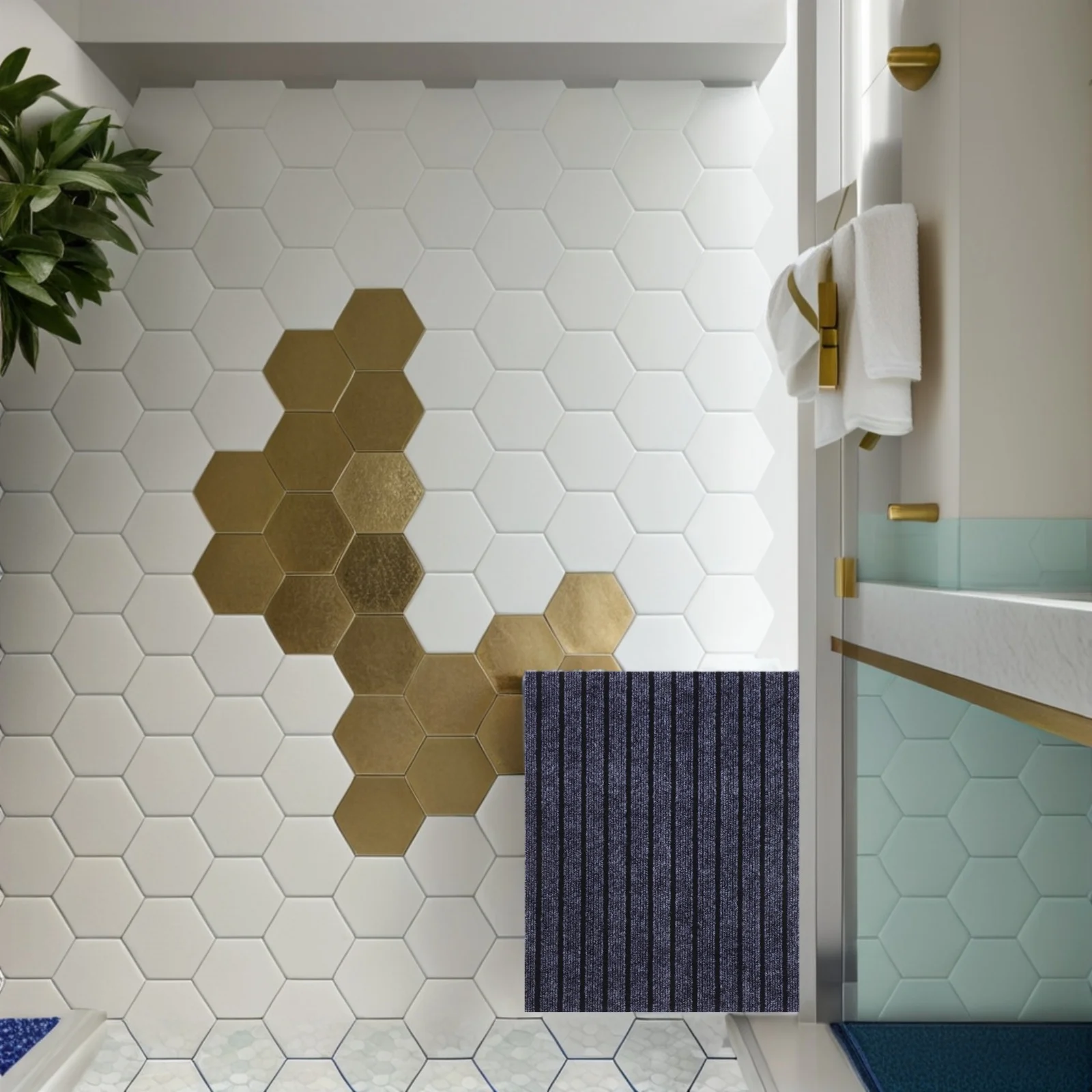 

2Pcs Urinal Mats Nonslip Fast Drying Washable Bathroom Floor Pads for Hotels Malls High Traffic Areas Bath Mat Quick Dry