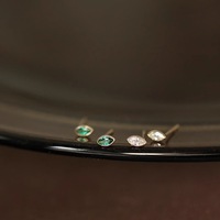 925 Sterling Silver Plated 14K Gold White Green Geometric Zircon Earring for Women Korean Delicate Mini Jewelry Gifts