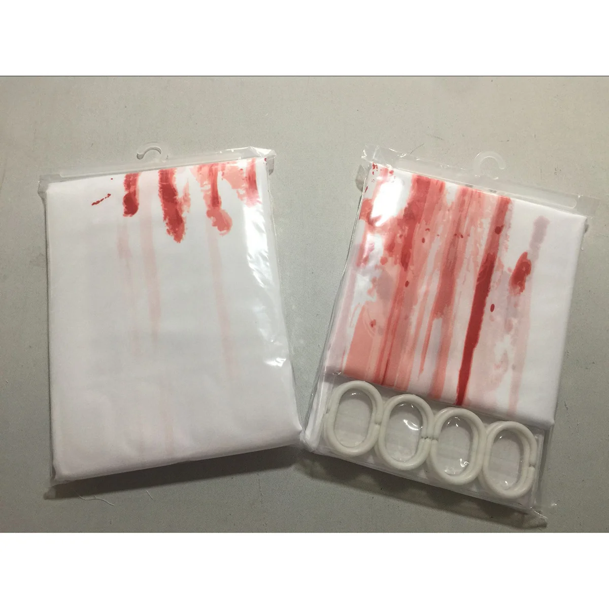 

Blood Handprints Shower Curtain Waterproof Textured Bathroom Curtain For Halloween Horror Gift Home Decor