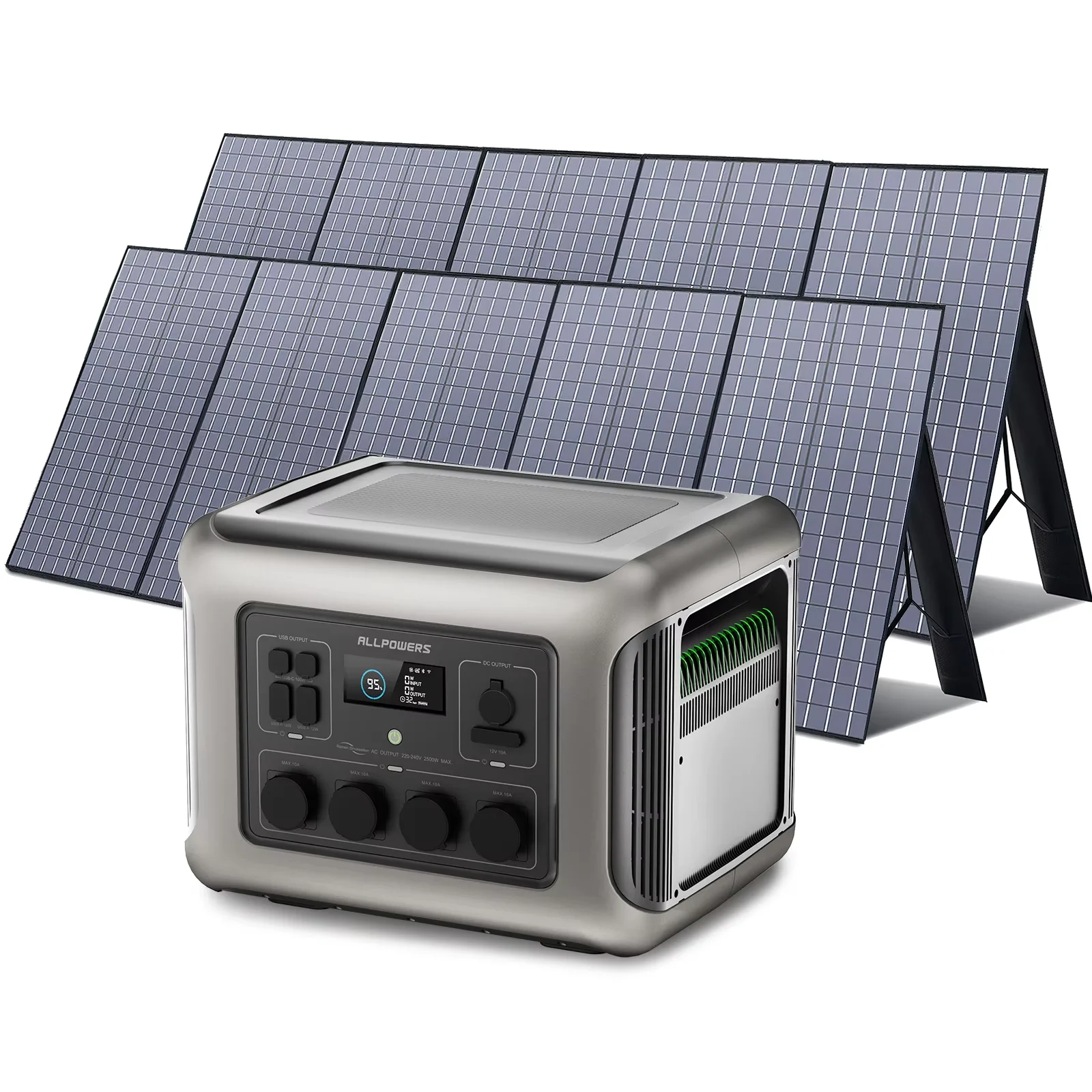 

ALLPOWERS R2500 Portable Power Station 1920Wh 2500W Solar Generator & SP037 Solar Panels 400W / 2X400W Solar Charger for Camping