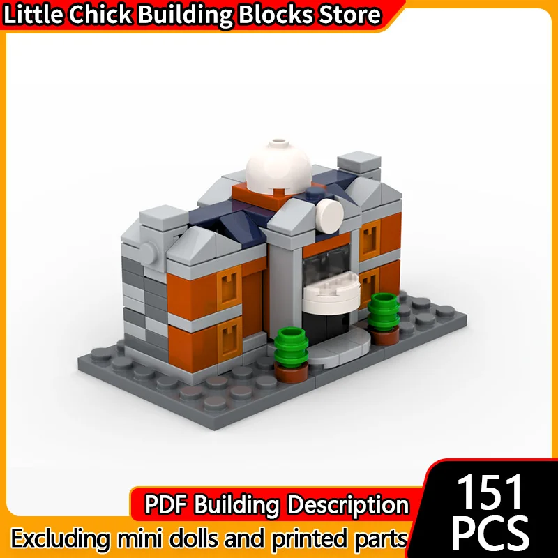 

City Street View Model MOC Building Bricks College Building Scene Modular Technology Gifts Holiday Assemble Children Toys Suit