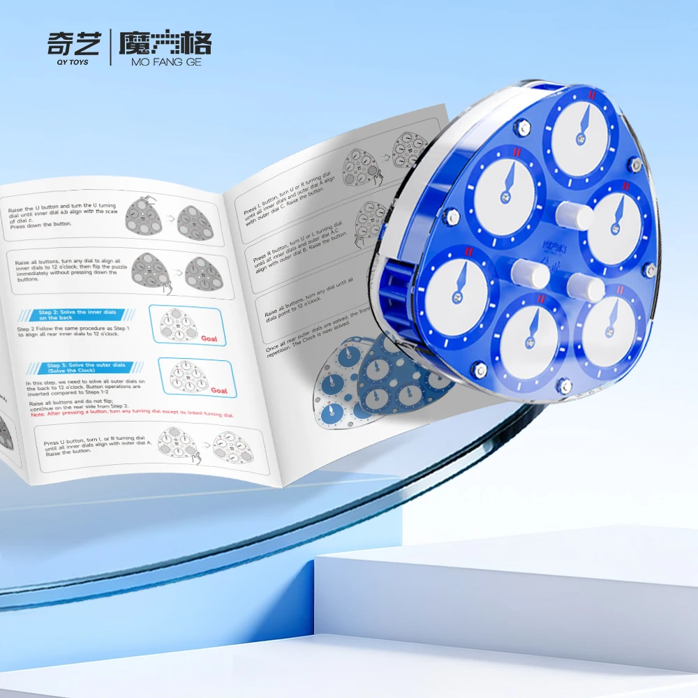 QiYi ساعة سحرية QY 3x3 5x5 ساعة مكعب ألعاب ألغاز احترافية هدية للأطفال