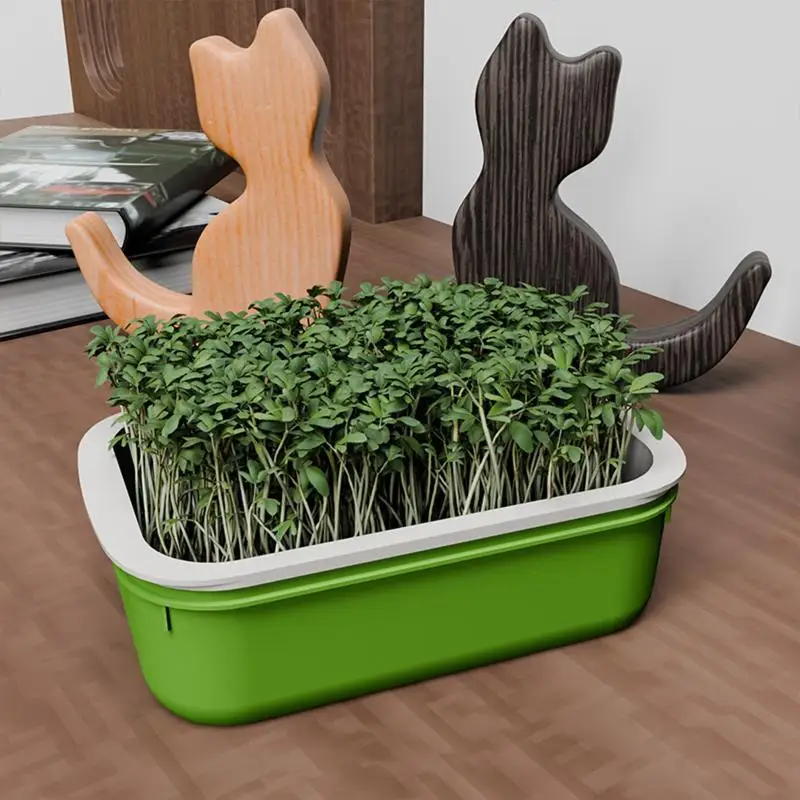 Compact Plastic Germination Tray Double Layer with Grid for Kitchen Sprout Cultivation