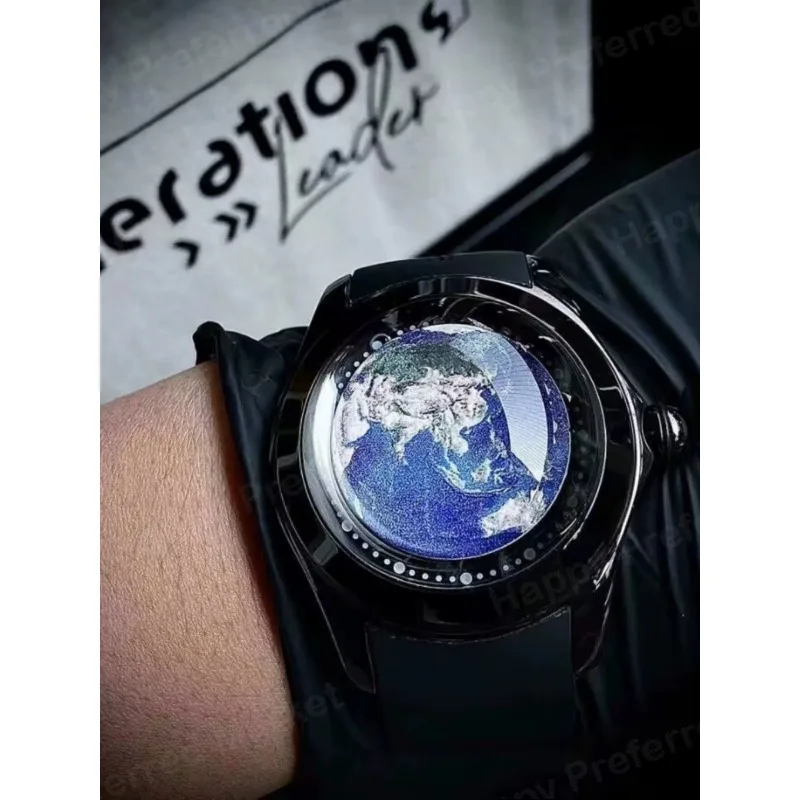 Mechanical watch niche bubble concept mechanical watch blue planet men's watch imported movement