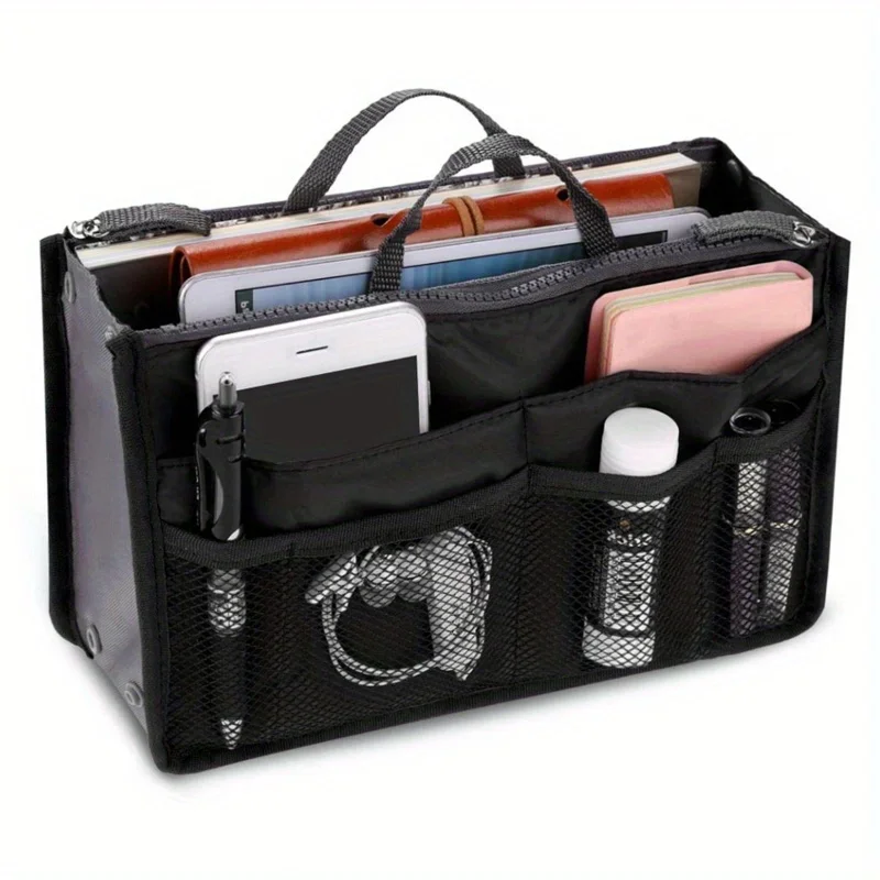 Women Make Up Cosmetic Bag Travel Handbag Nylon Large Container Make Up Case Organizer Bags Ladies Foldable Purse Clutch Bag
