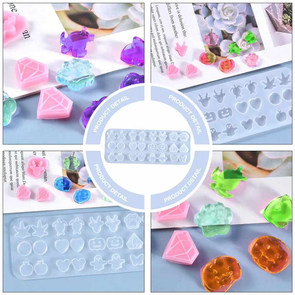 

1pc Crystal Earring DIY Resin Jewelry Making Non-Stick Silicone Molds for Epoxy Crafts Hanging Ornaments White Casting Molds