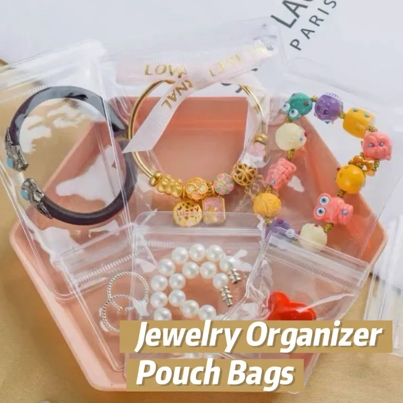 5-200 Jewelry Sealed Bag, Anti Oxidation Transparent PVC Self Sealing Bag, Earrings,Necklaces, Bracelets, Earrings Storage Bags