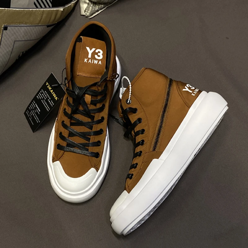 

Y3KAIWA Luxury Fashion Men Casual Shoes Thick Sole Canvas High Top Women Sneakers Youth Skateboarding Shoes Outdoor Sports