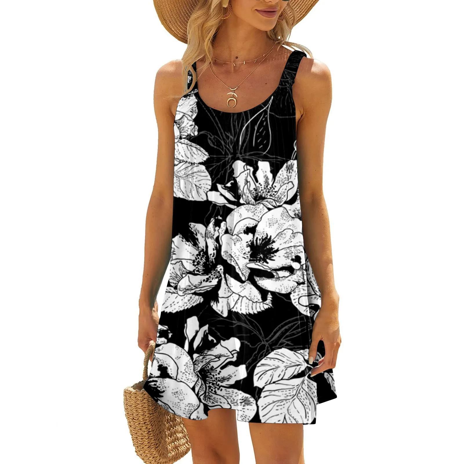 

Summer Beach Dress for Women Holiday Sleeveles Sundress Ladies Casual Dresses Vestidos Mujer