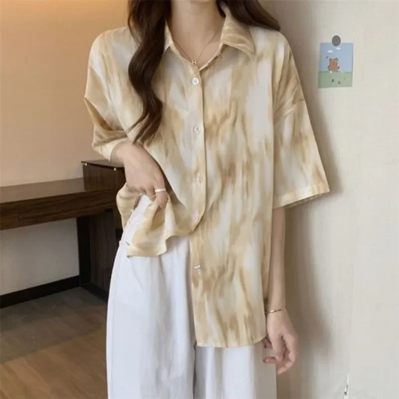 Shirts Women Sweet Lovely Simple Korean Style Daily All-match Streetwear Fashion Casual Loose Schoolgirls Turn-down Collar Cozy