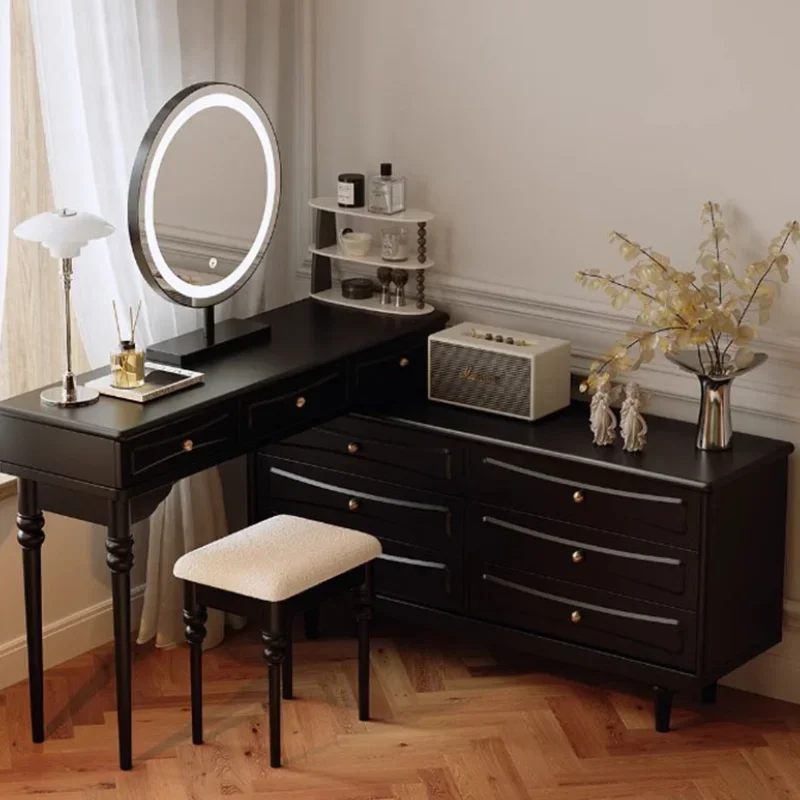 

Natural Girls Storage Dresser Sets Mirror Bedroom Stool Drawer Make Up Bedroom Dressers Modern Penteadeira Home Furniture