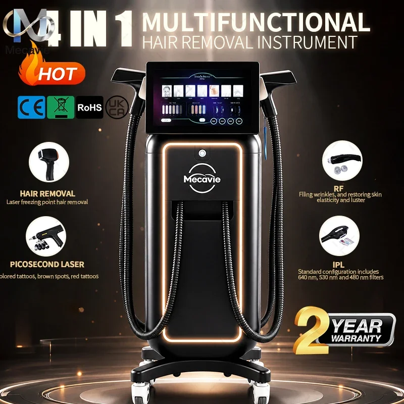6000W 6 Waves Soprano Titanium Ice Care Device Multifunctional Painless Body Hair Removal Skin Rejuvenation 4 In 1 Beauty Device