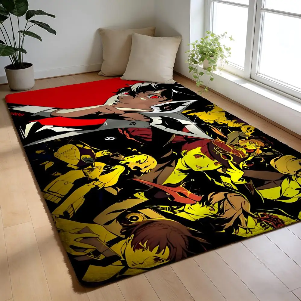 

Floor Mat Soft Flannel Rug Non-Slip Absorbent Mat for Bathroom Bedroom Home Decor Anime P-P-PersonaS