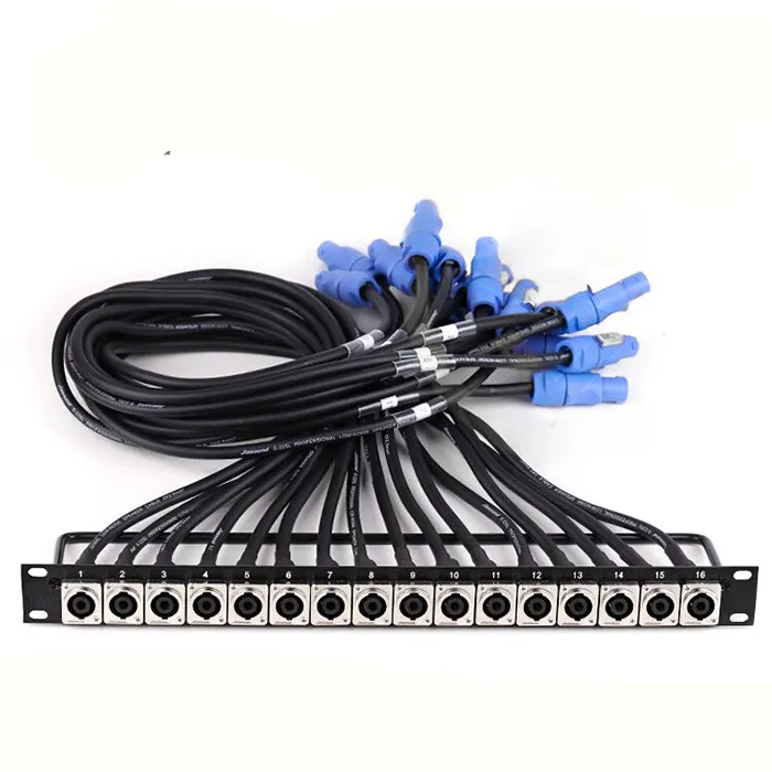 

2*2.5mm² 16 Horns 16 Ways Speaker Speakon Cable Rack Patch Audio Cabinet Panel Mount