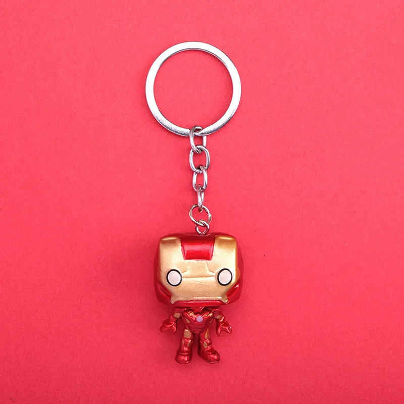 4 pezzi Marvel Spider-Man bambola carina ciondolo Action Figures Avengers Iron Man Capitan America portachiavi borsa portachiavi Decor regali per bambini