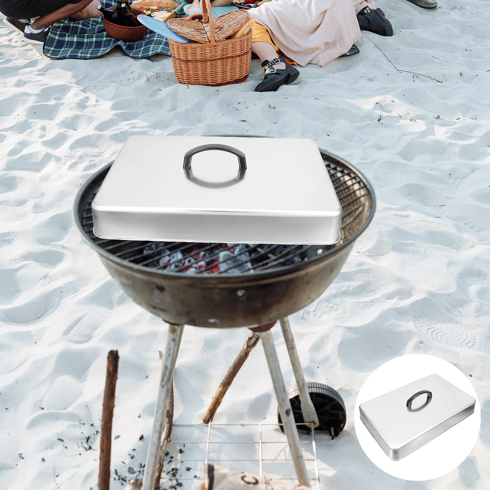 

Stainless Steel Rectangular Basting Cover Heavy Duty Melting Dome Steaming Lid for Griddle Flat Top Bbq Kitchen Indoor Outdoor