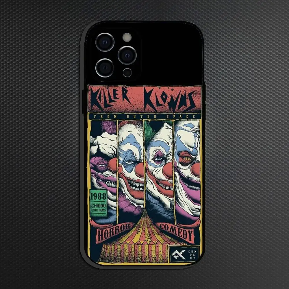 ゲームキラークラウンズ・フロム・アウタースペース iPhone 16,15,14,13,12,11 Plus,Pro Max用スマホケース、ソフトシリコンブラックカバー