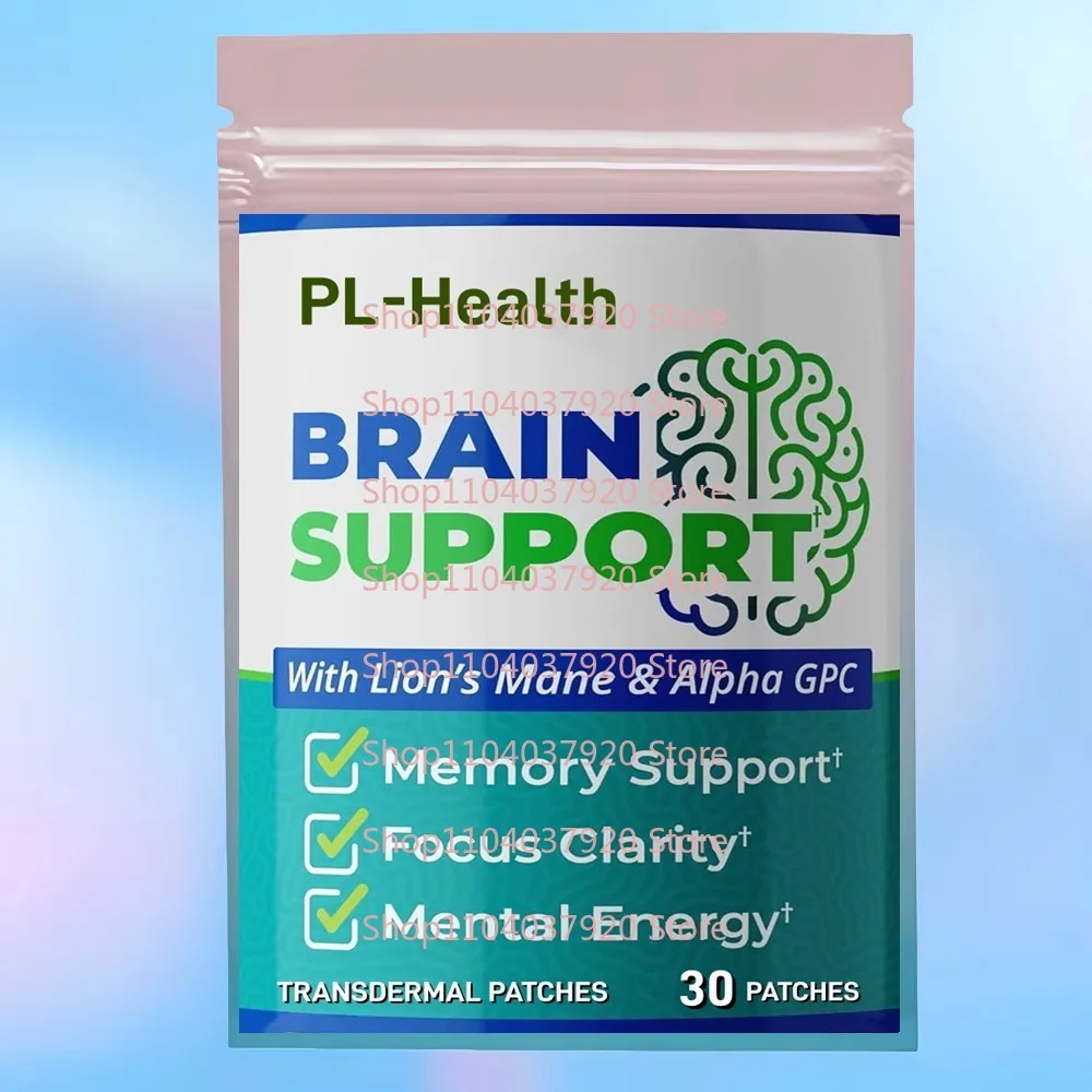 30 Adesivos Transdérmicos Nootrópicos para Estímulo Cerebral com Alpha GPC, Ginkgo e Bacopa para Suporte à Memória e Função Cerebral