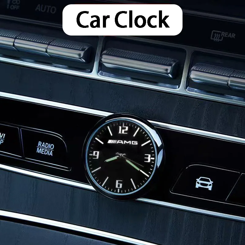 

For Mercedes Benz AMG A B C E Class GLA CLA GLB GLC GLE GLK ML W168 W220 C300 C200 Car Clock Auto Ornament Car Accessories Gifts