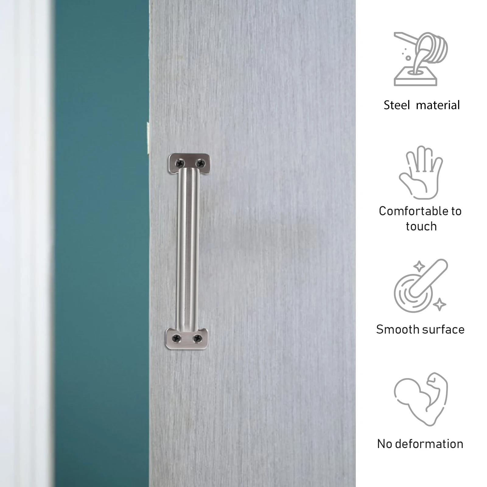 

Круглые угловые ручки из нержавеющей стали, гладкие линии, серебряная поверхность, кухонная мебель для спальни, фурнитура для шкафа, коррозия