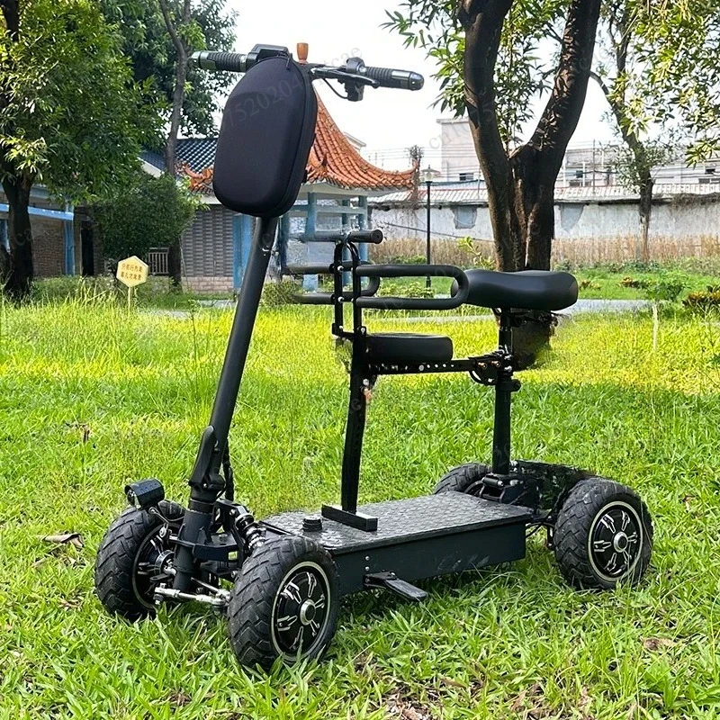 adult car single person Electric four-wheel scooter Golf chartered outdoor car Folding tram