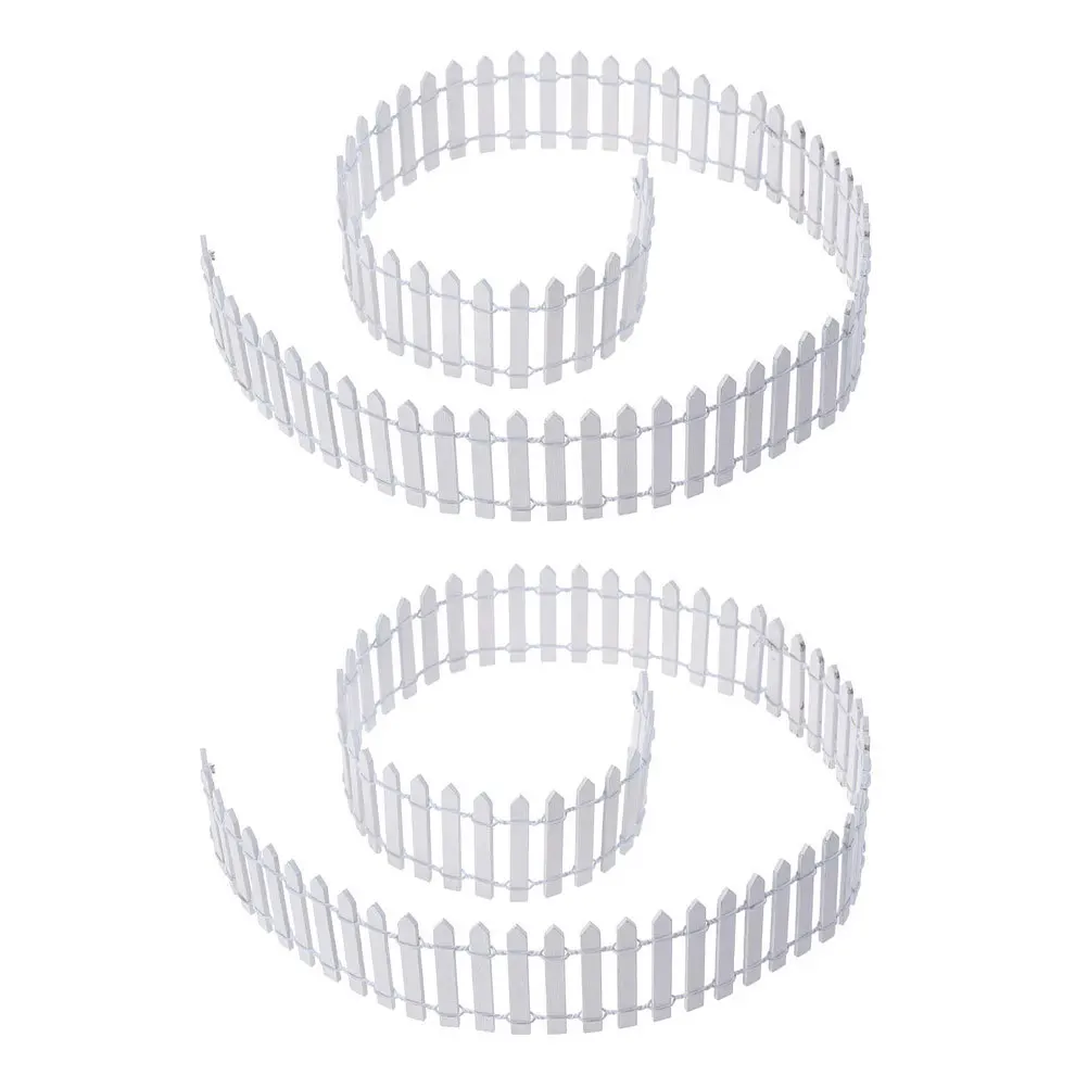 

2Pcs Mini Fence Decor Wooden DIY Fairy Garden Micro Landscape Potted Plant Ornament for Photography Props and Garden Adornments