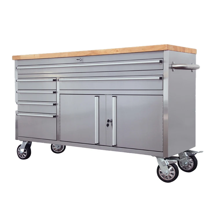 

60 Inch 6 Drawers Stainless Steel Tool Box Roller Cabinet With Tools tool chest