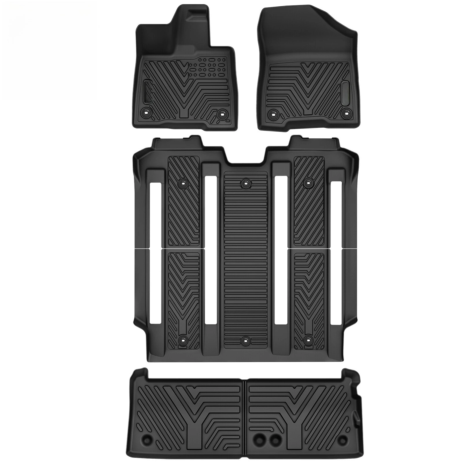 

Передние и задние коврики 3D TPE + грузовой вкладыш для Toyota Sienna 7 сидений 2021-2025 гг.