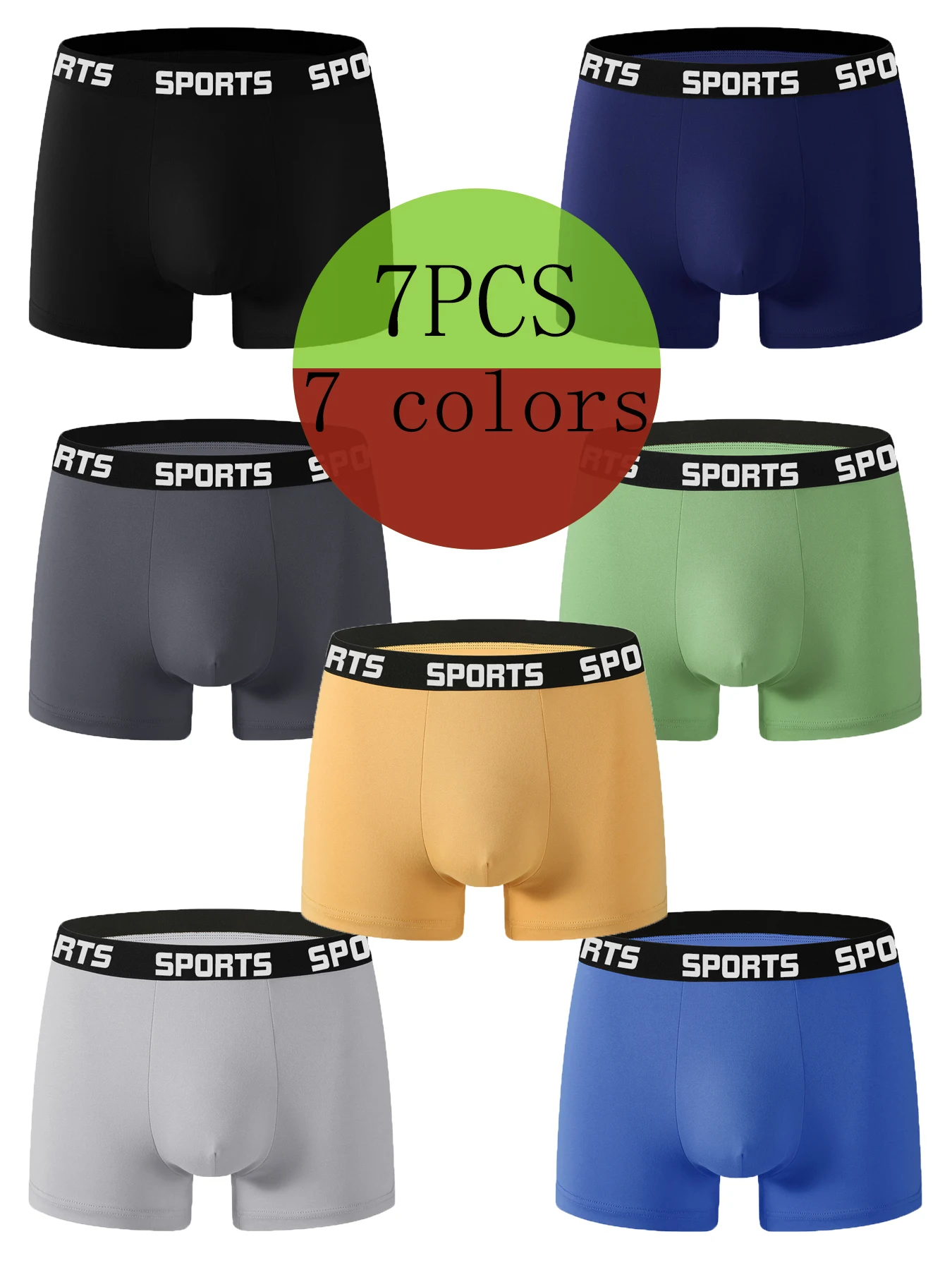 

7PCS men's boxers Breathable fashion casual comfortable fashion men's underwear youth daily boxers
