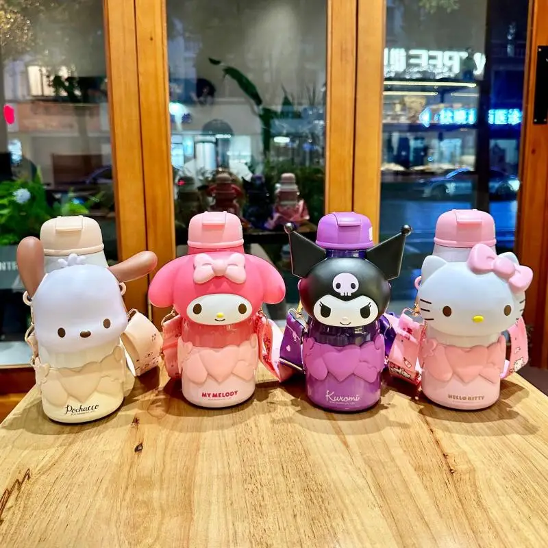 

650Ml Sanrio Hello Kitty SUS 316 Tumbler Kawaii Cartoon Portable Water Bottle Straw Thermal Cup Kids Children Outdoor New Style