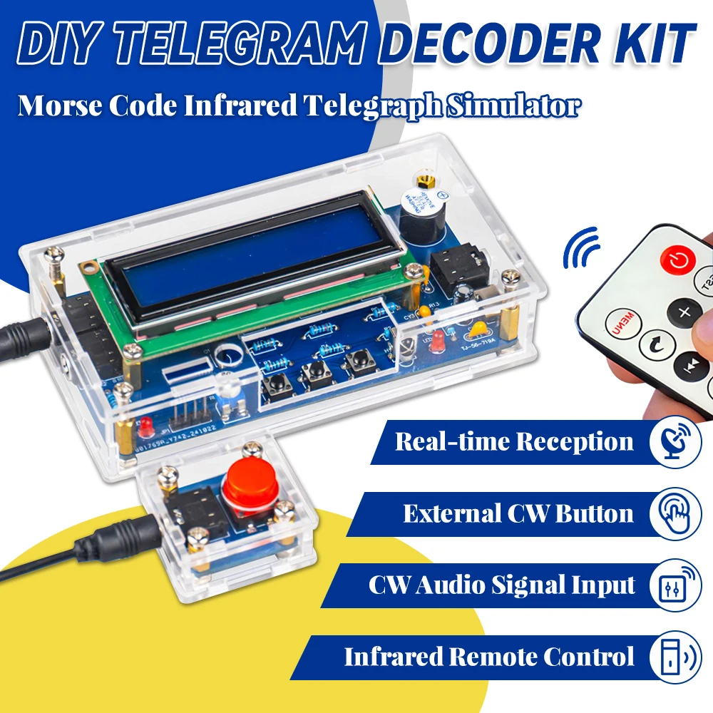 DIY Telegraph Decoder for Morse Code Telegraph Simulator Electronic Fabrication Kit with Digital Display DIY Soldering Project