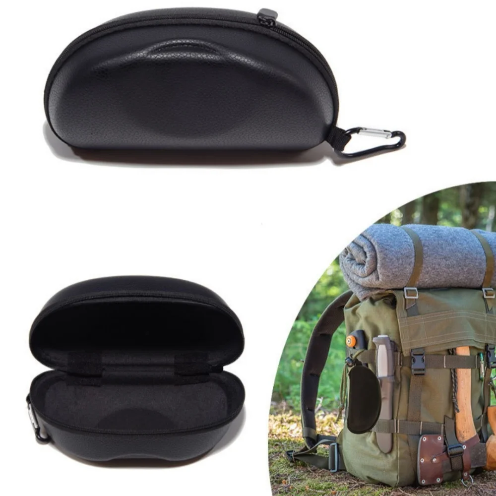Portable Zipper Carabiner Sunglasses Protector Box Hard Eye Glasses Case Travel Pack Glasses Case Eyewear Accessories With Hook