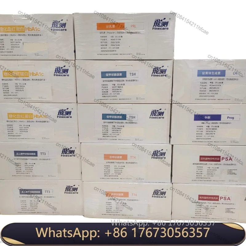 Hot Sell Finecare Test HbA1c PSA TT3  TT4 HCG Prog TSH MAU Quantitative for Wondfo Fluorescence Immunoassay 25 Pcs/box