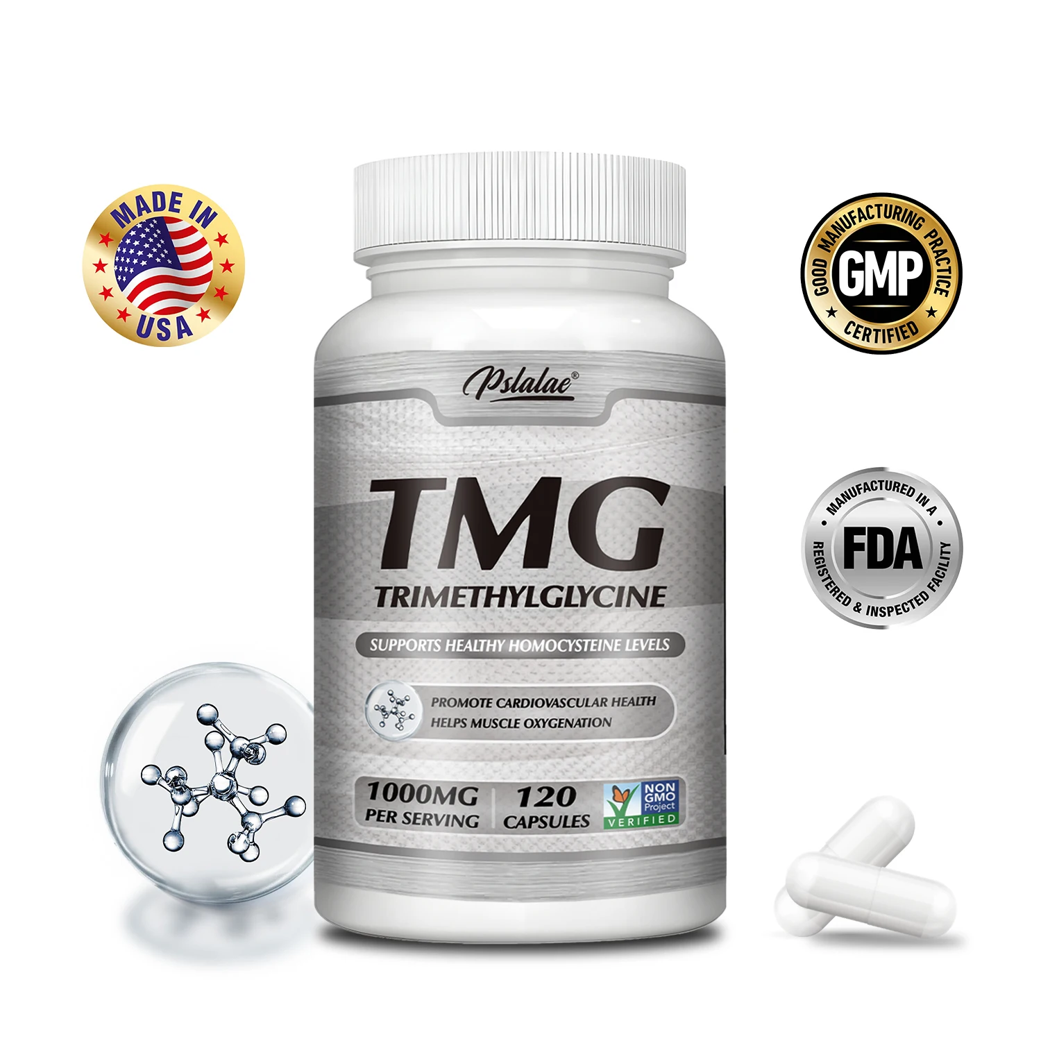 TMG trimetilglicina-promueve la salud Cardiovascular, ayuda a la oxidación muscular, retrasa el envejecimiento