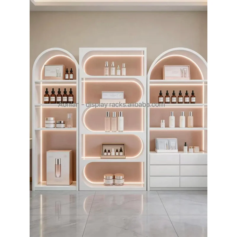 custom.Customized Painted Display Cabinet White Showcase Beauty Salon