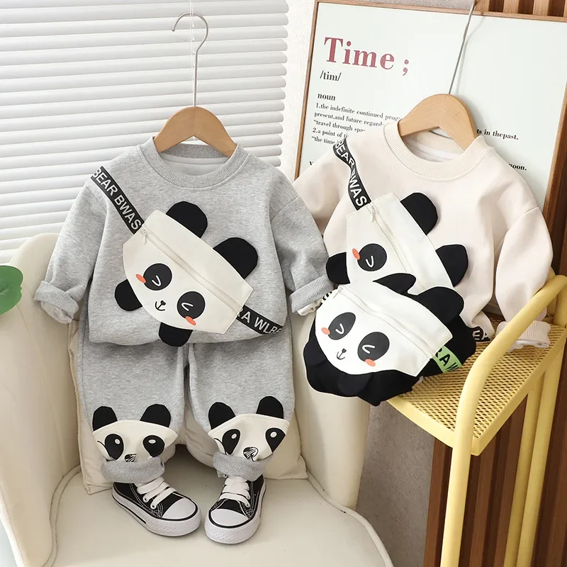 Panda 2pcs Spring Summer Gir Clothing Set Casual Fashion T Shirt + Short Pants Set Kid Children Baby Gril Clothing