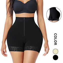 Zipper Shapewear High-Waisted Hip-Lift Butt Lifter Lace Hip Lift Pants Postpartum For Women Slimming Body Shaper Control Panties