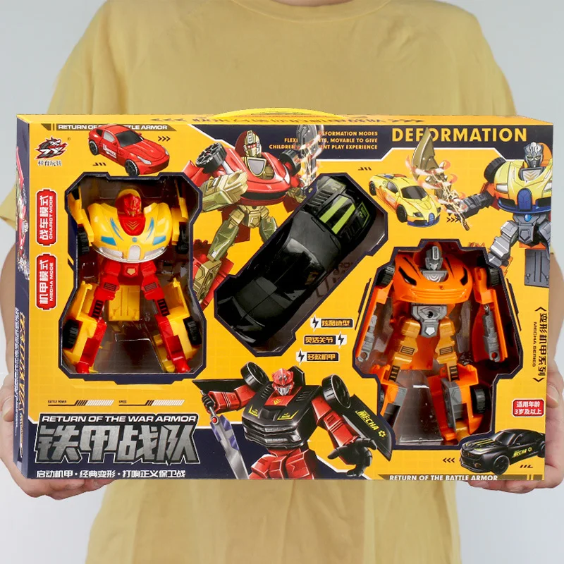 Juguetes para niños, robots transformables, coches, humanos, tanques, figuritas.