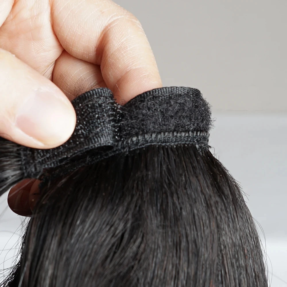 Ponytail Extension 100% Real Human Hair Ponytail Silky Straight Wrap Around Jet Black Clip in Ponytail Hair Extension For Woman