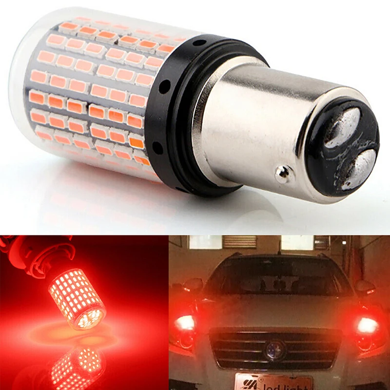 1Pc 1157 LED Red Canbus 3014 144-SMD Car Turn Signal Brake Light No Flash