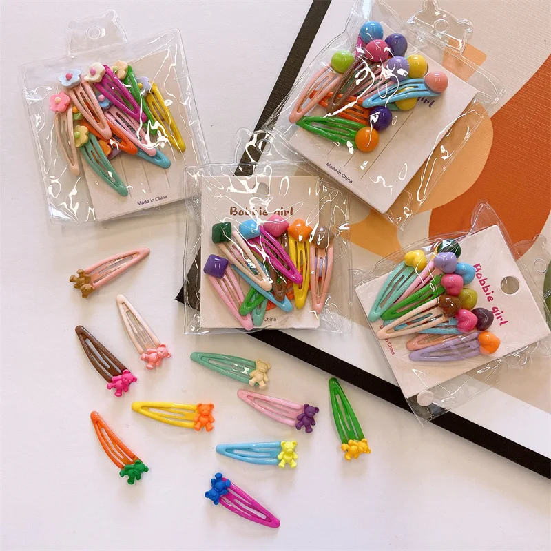 haarschmuck mädchen 10 teile/satz niedliche kleine Haars pangen für Kinder Mädchen Mini Bär Haarnadeln Blume Haarnadeln und Clips Baby BB Clip haarklammer Zubehör haarspangen mädchen – Detail 2