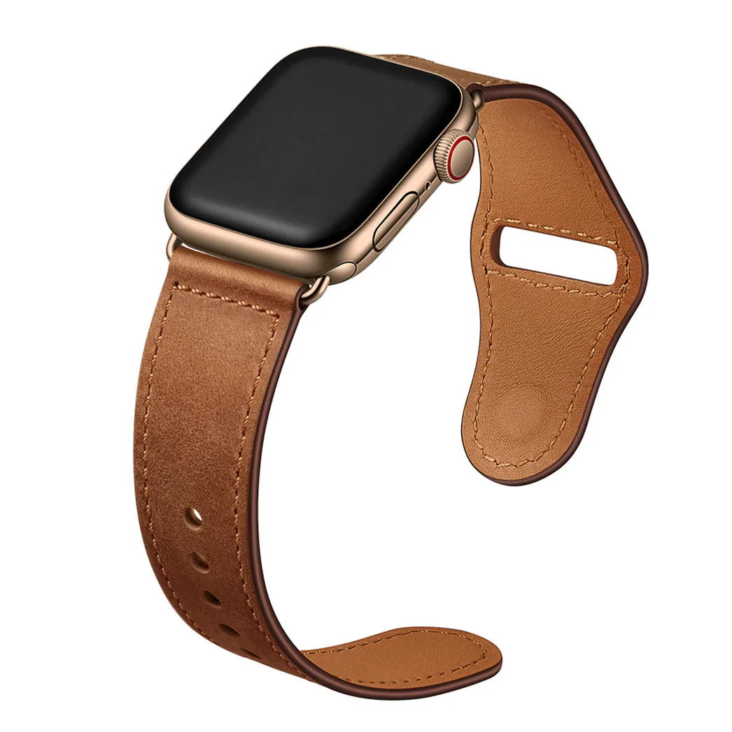 

VIOTOO 49mm 45mm 44mm Genuine Leather Watch band Wrist strap Bracelets For apple watch Replacement strap 38mm 41mm 40mm