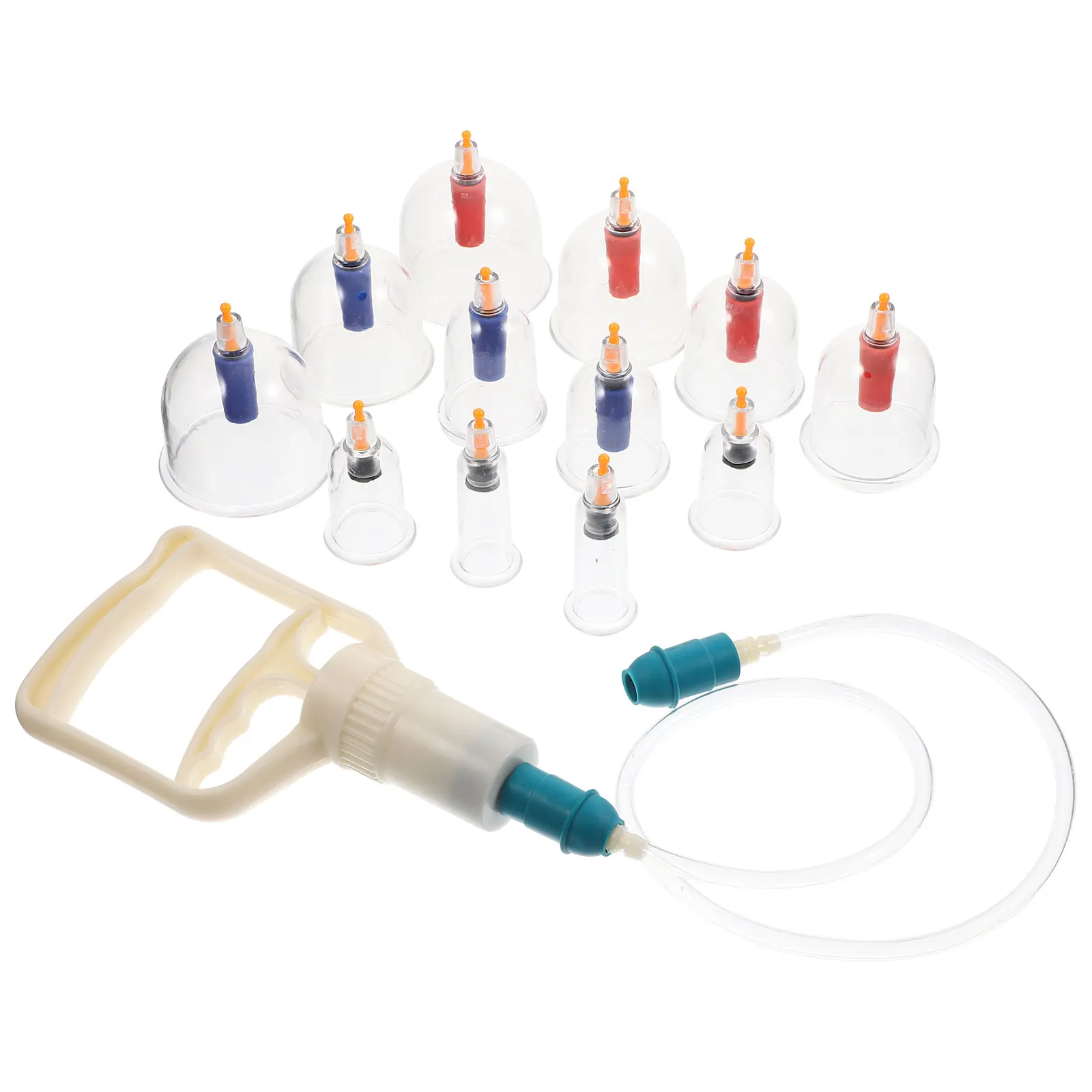 

12 Pieces Cupping Set Thickened Transparent Cups Home Massage Therapy Beauty Tool Vacuum Suction Cups Long Lasting Skin Friendly