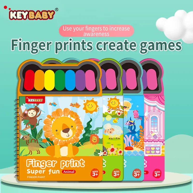 Baby Finger Art Book 50 Themes Per Style A3+ Size Super Fun Farm Animals/Superheroes/Fairy Tales/Sea Creatures