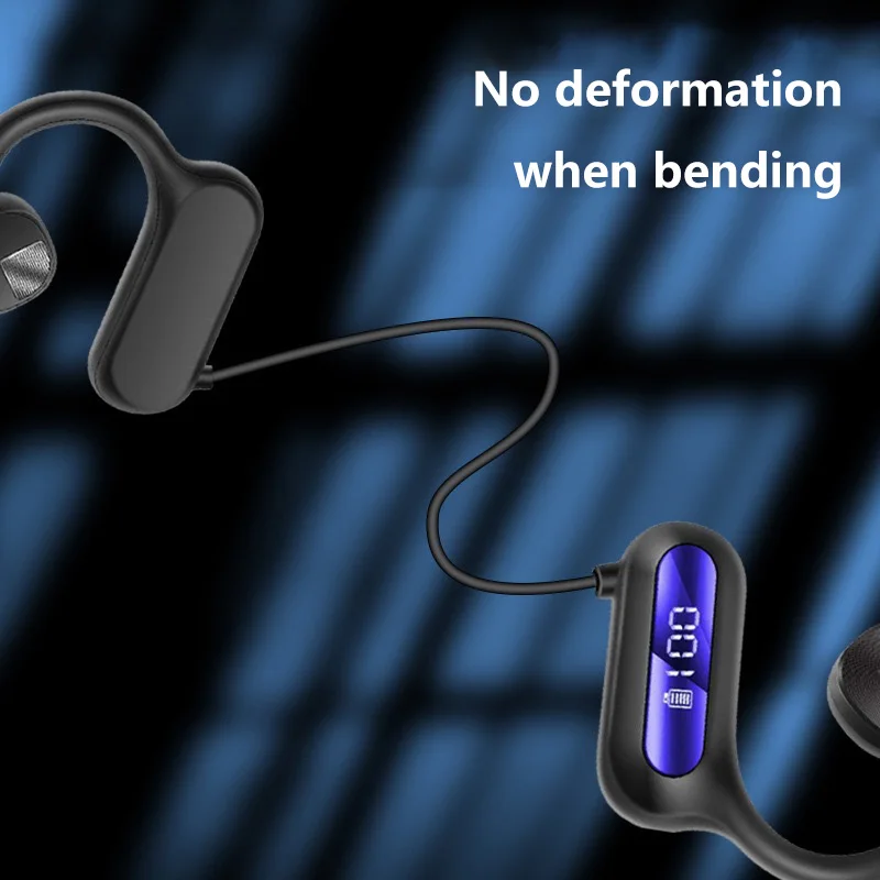 骨伝導ヘッドホン ワイヤレス Bluetooth 10M範囲 IPX3防水 スポーツ ランニング 電力表示 長時間バッテリー 2025